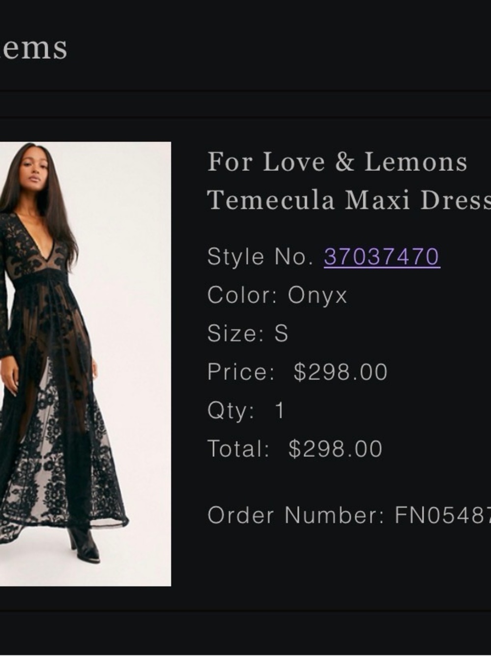 For Love & Lemons Black Sheer Floral Lace Maxi Dress - Picture 5 of 5